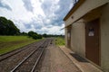 Moss Vale (west) end of platform, Robertson railway station, New South Wales, Australia Royalty Free Stock Photo